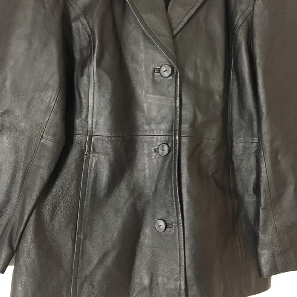 WORTHINGTON Black 100% Leather Jacket - Picture 2 of 6